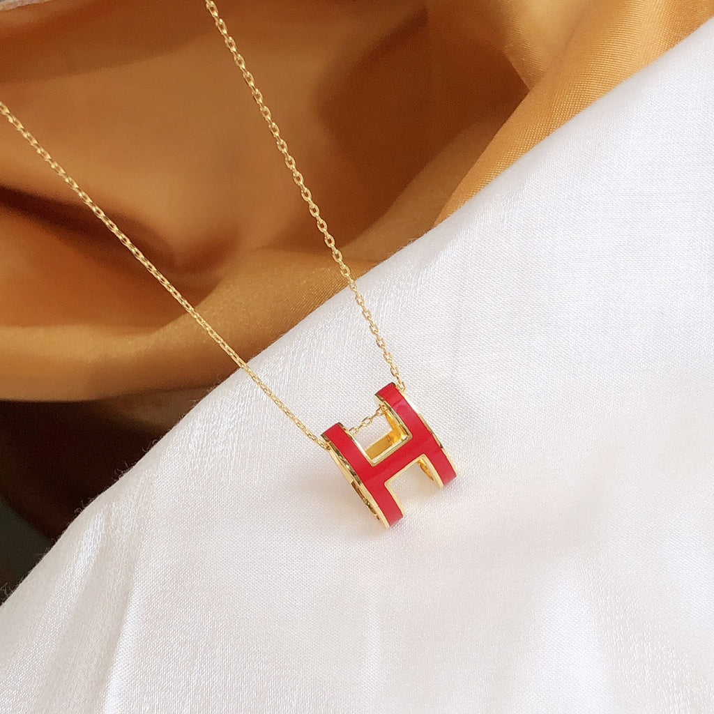 ¡®Loco¡¯HM CLIC RED ENAMEL GOLD NECKLACE