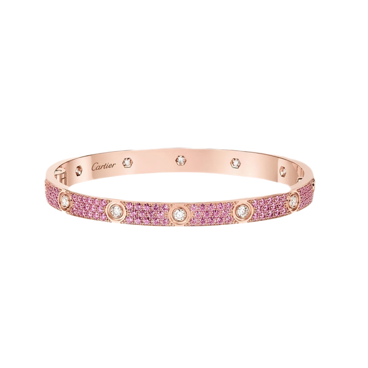 [Loco JURI]2026 PAVE GEMSTONE LOVE BRACELET 6.1MM 10 DIAMONDS
