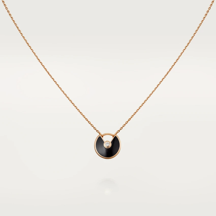 ¡®Loco¡¯AMULETTE ROSE GOLD ONYX NECKLACE