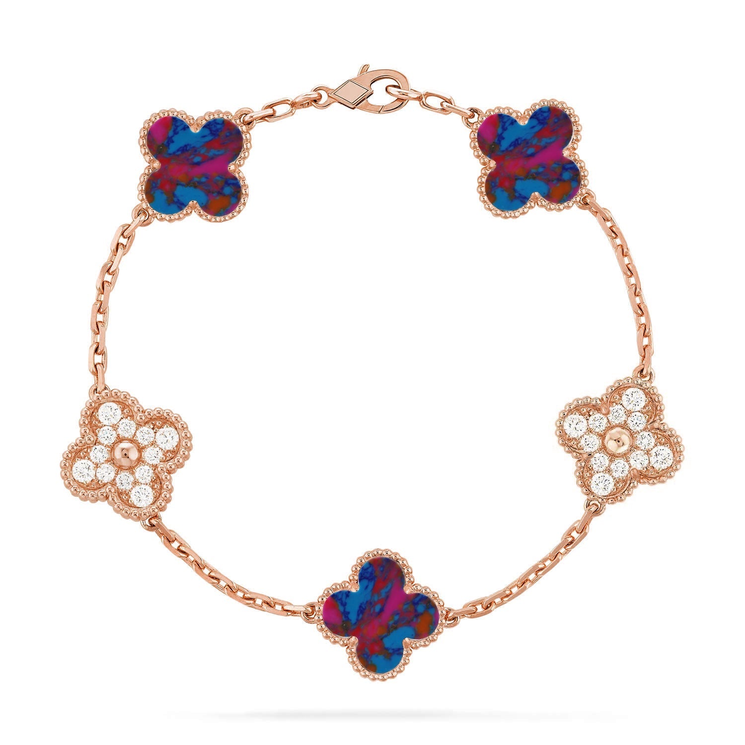 [Loco]New CLOVER 5 MOTIF COLOR GEMSTONES BRACELET COLLECTION