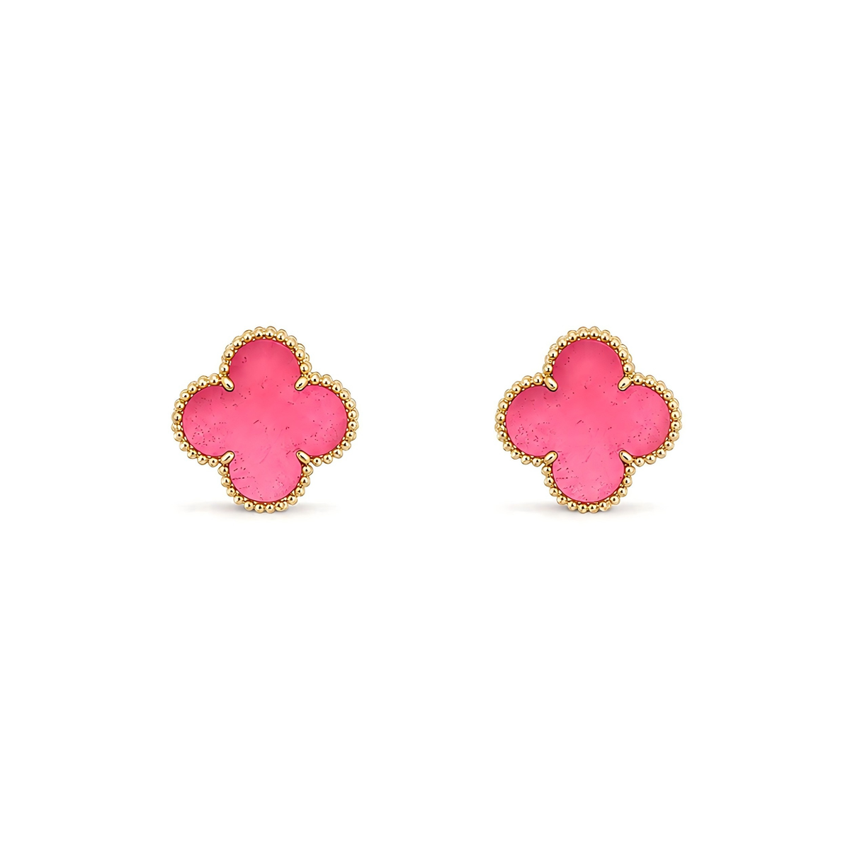 [Loco]NEW CLOVER 15MM PINK ENAMEL STUD EARRINGS