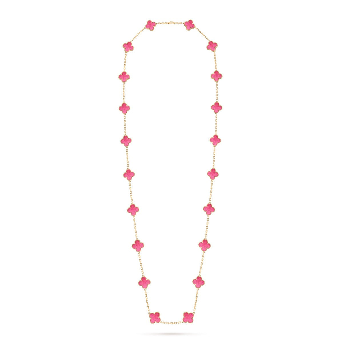 [Loco] NEW CLOVER 20 MOTIFS PINK ENAMEL NECKLACE