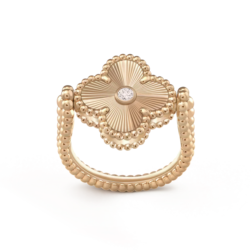¡®Loco¡¯CLOVER RIVERSIBLE ROSE GOLD RING