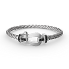 ¡®Loco¡¯FORCE LARGE HORSESHOE BLACK DIAMOND BRACELET SILVER
