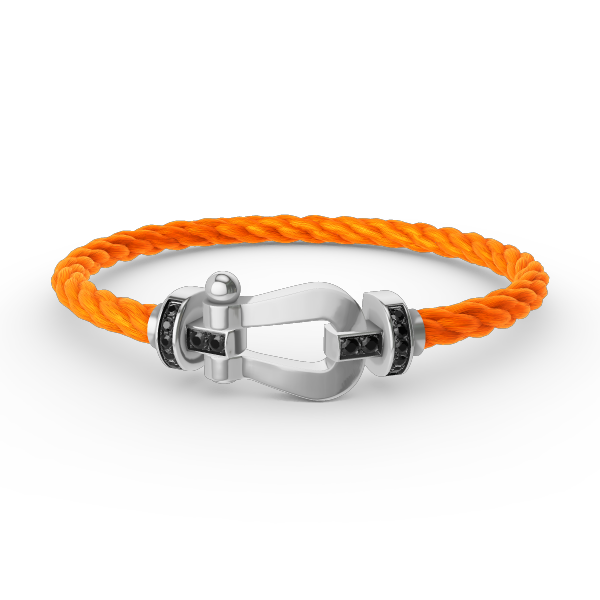 ¡®Loco¡¯FORCE LARGE HORSESHOE BLACK DIAMOND BRACELET SILVER