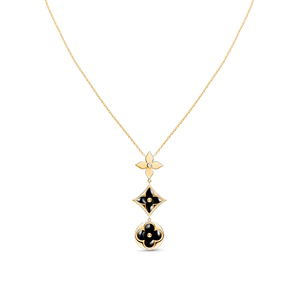 ¡®Loco¡¯STAR AND SUN ONYX PINK GOLD NECKLACE