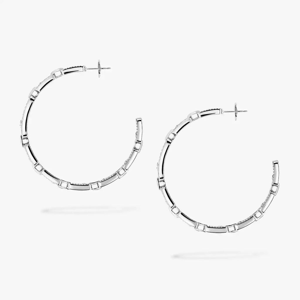[[Loco ]Move Link Diamond Hoop Earrings