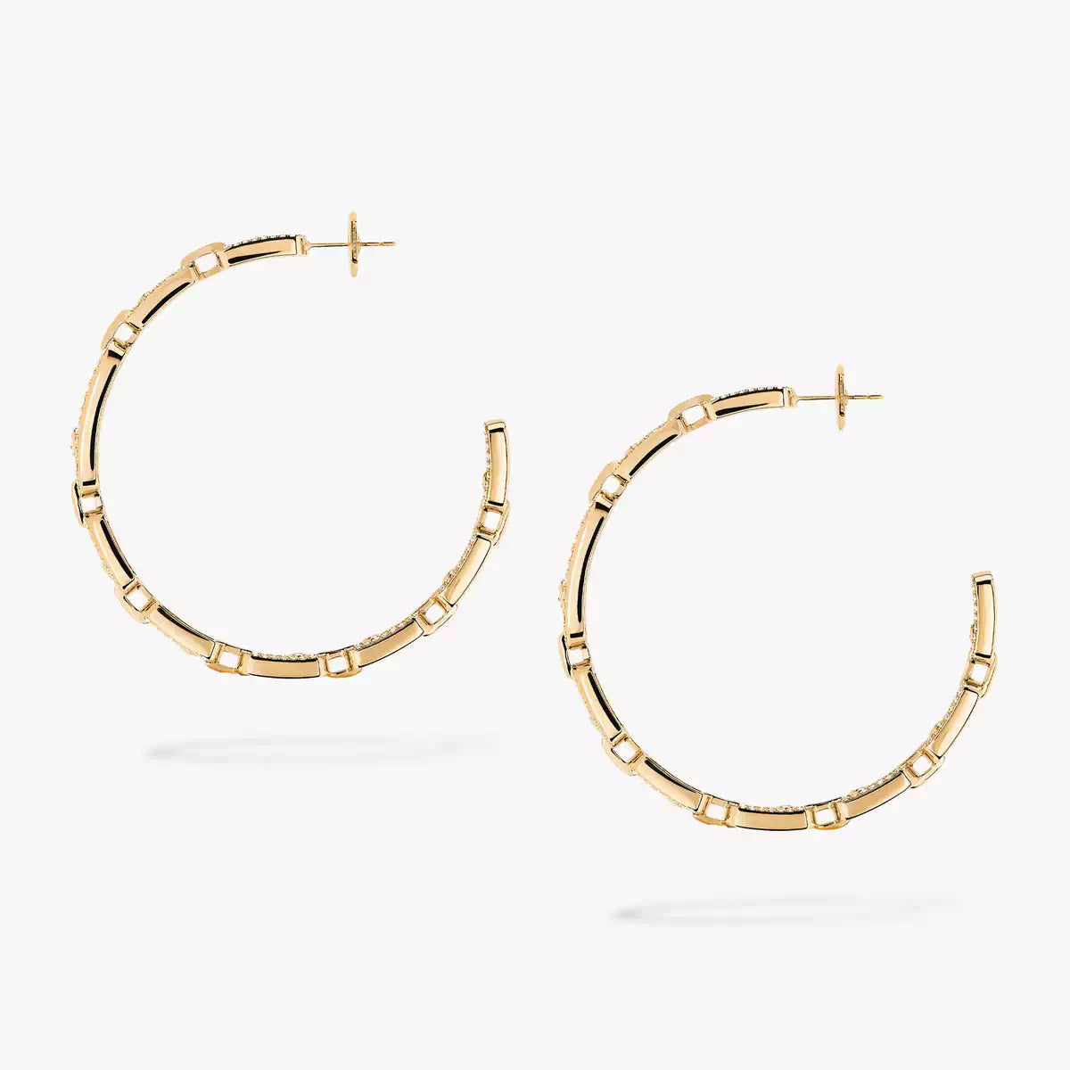 [[Loco ]Move Link Diamond Hoop Earrings