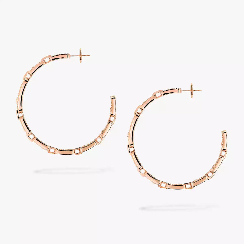 [[Loco ]Move Link Diamond Hoop Earrings