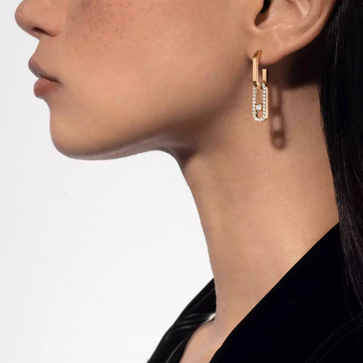 [Loco ]Move Link Diamond Earrings