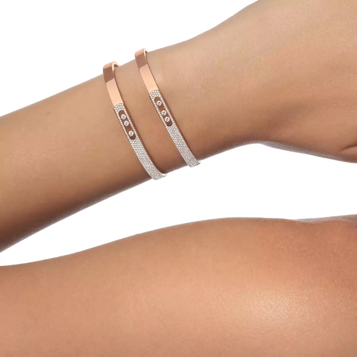 [Loco ]Move Noa Rose Gold Pavé Diamond Bangle Bracelet