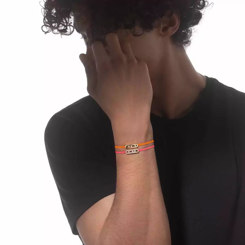 [Loco ]Messika Care(s) pink cord pavé bracelet
