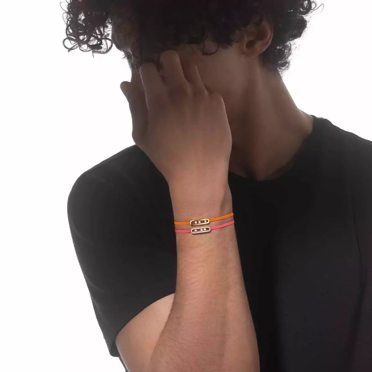 [Loco ]Messika Care(s) pink cord pavé bracelet