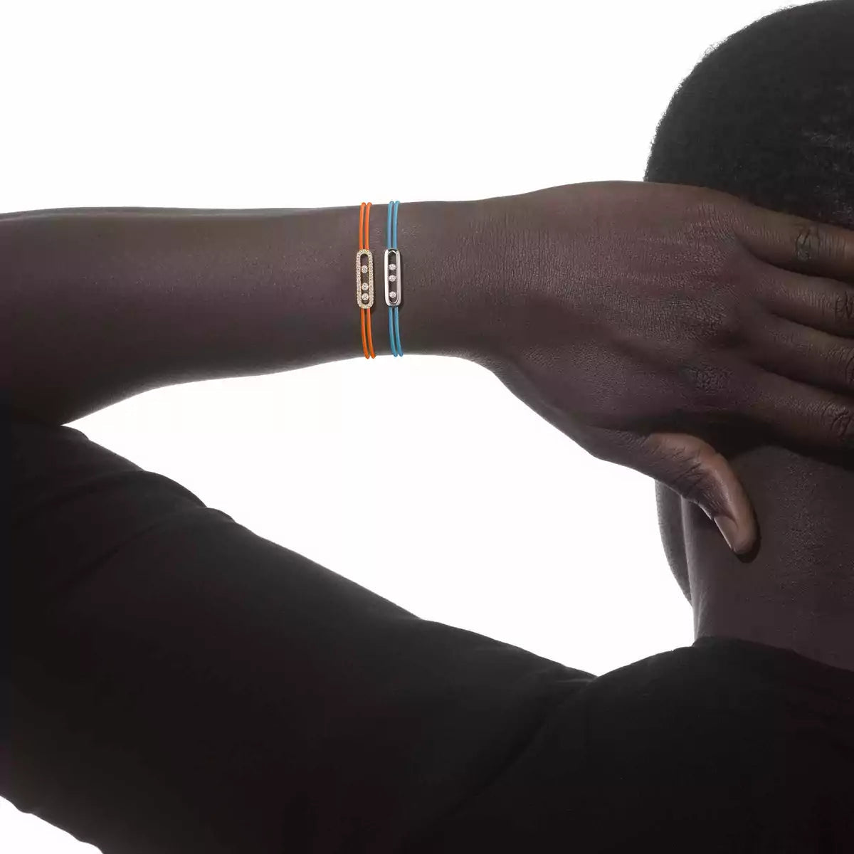 [Loco ]Messika Care(s) pink cord pavé bracelet