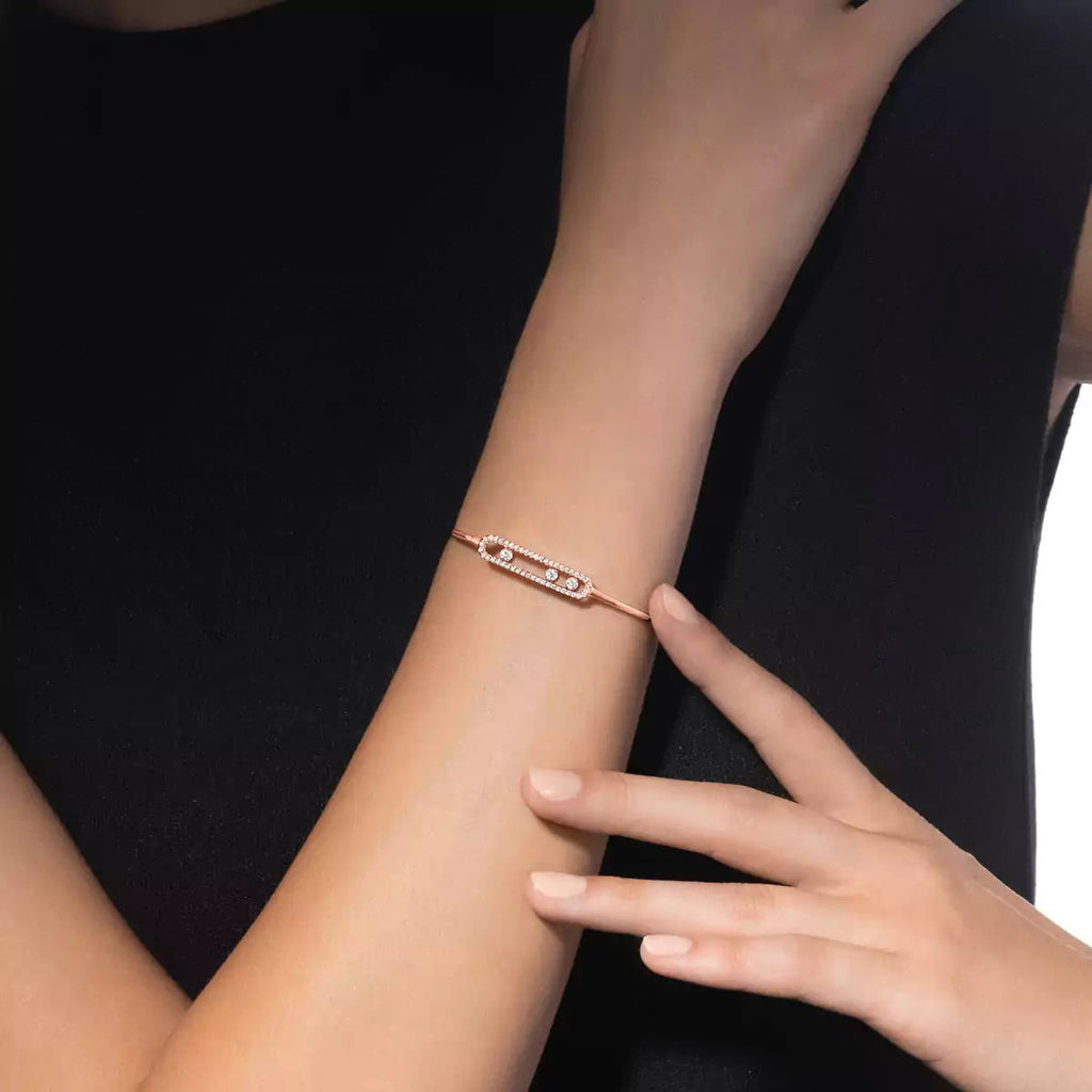 [Loco ]Move Pavé Diamond Bangle Bracelet M