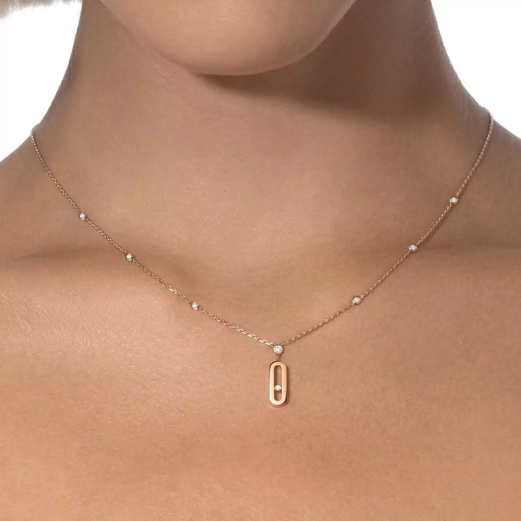 [Loco ] Move Uno Gold Diamond Long Necklace