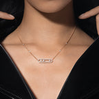 [Loco ] Move Pave_ Rose Gold Diamond Necklace