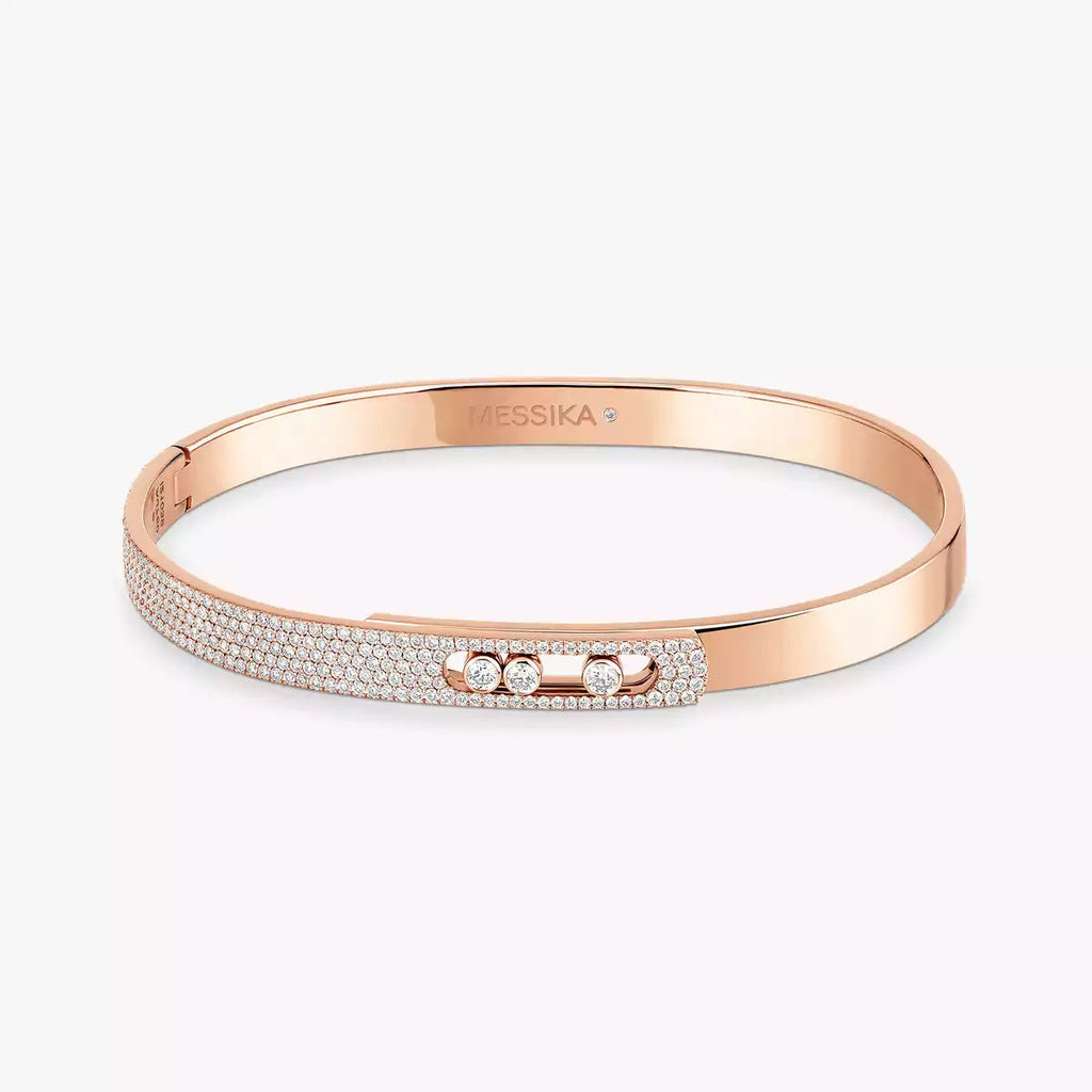[Loco ]Move Noa Rose Gold Pavé Diamond Bangle Bracelet