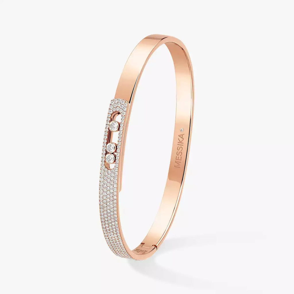 [Loco ]Move Noa Rose Gold Pavé Diamond Bangle Bracelet