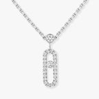 [Loco ]2 Rows Rose Gold Diamond Pave_ Necklace Move Uno
