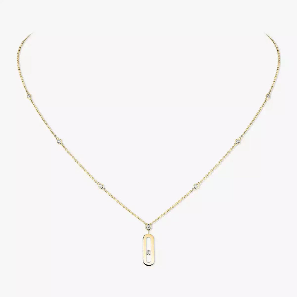 [Loco ] Move Uno Gold Diamond Long Necklace