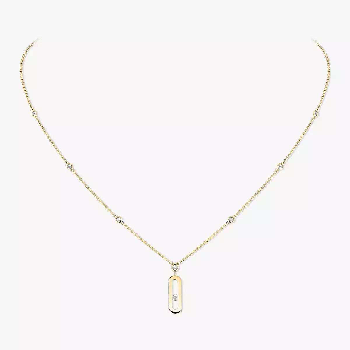 [Loco ] Move Uno Gold Diamond Long Necklace