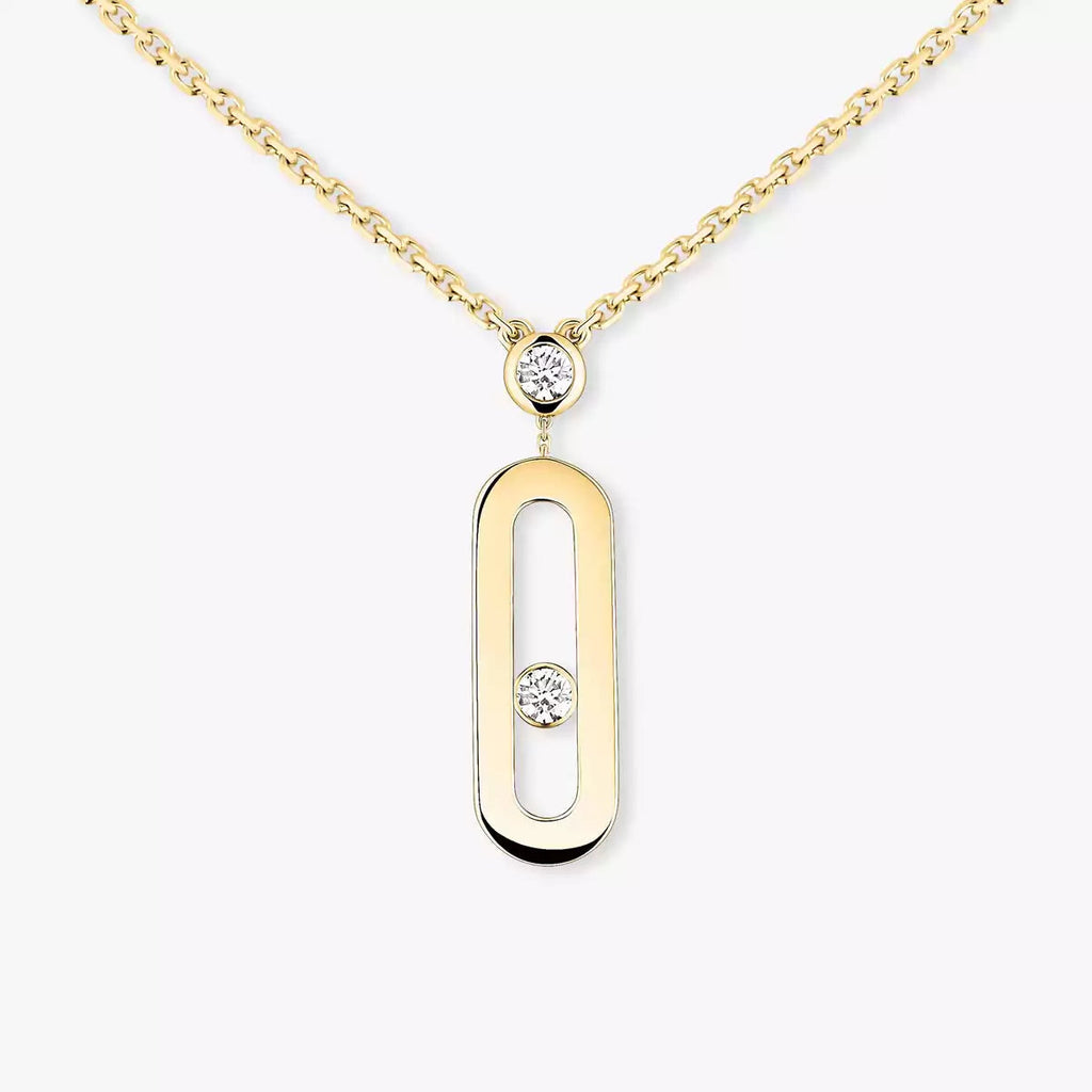 [Loco ] Move Uno Gold Diamond Long Necklace