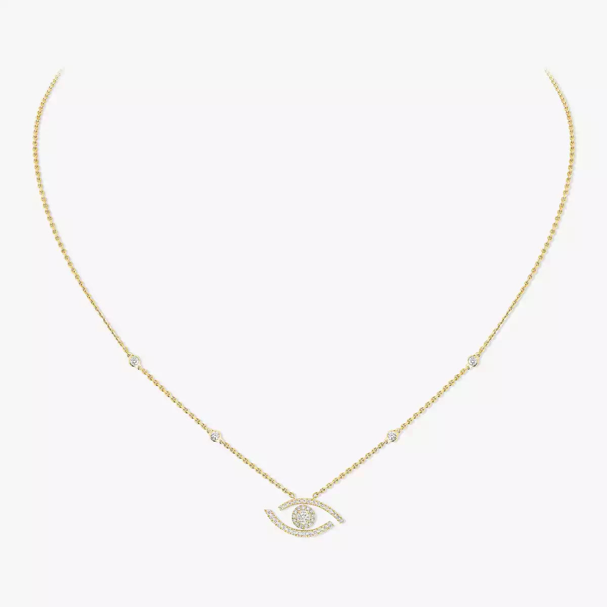 [Loco jewelrys]Pave_ Diamond Necklace Lucky Eye
