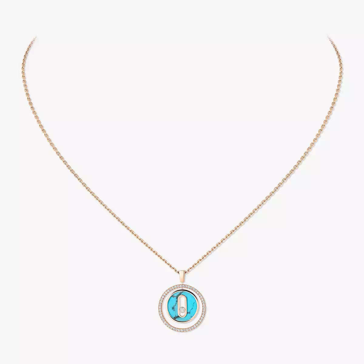 [Loco jewelrys]Lucky Move Diamond Necklace in Rose Gold and White Mother-of-Pearl
