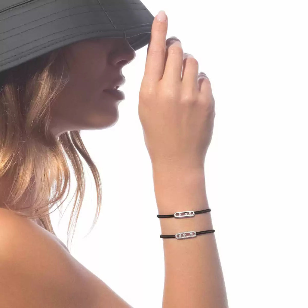 [Loco ]Messika Care(s) pink cord pavé bracelet