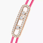 [Loco ]Messika Care(s) pink cord pavé bracelet