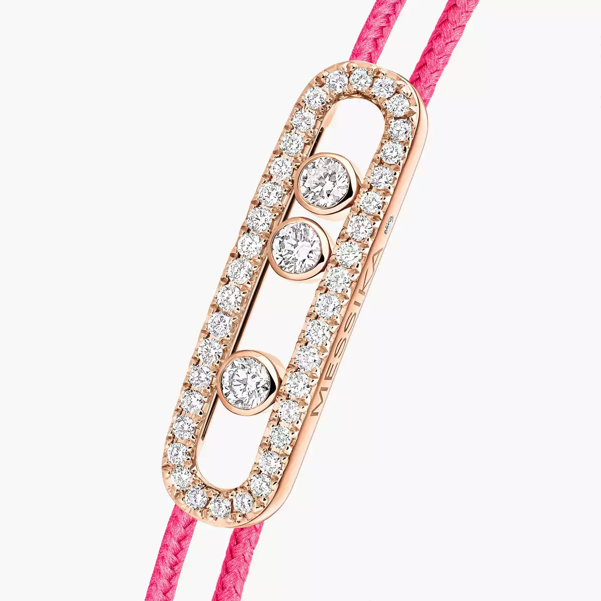 [Loco ]Messika Care(s) pink cord pavé bracelet
