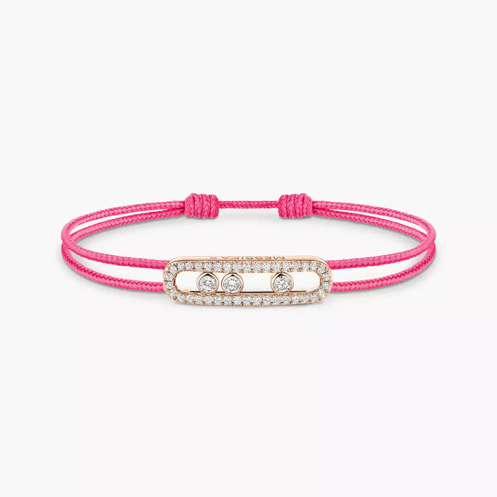 [Loco ]Messika Care(s) pink cord pavé bracelet