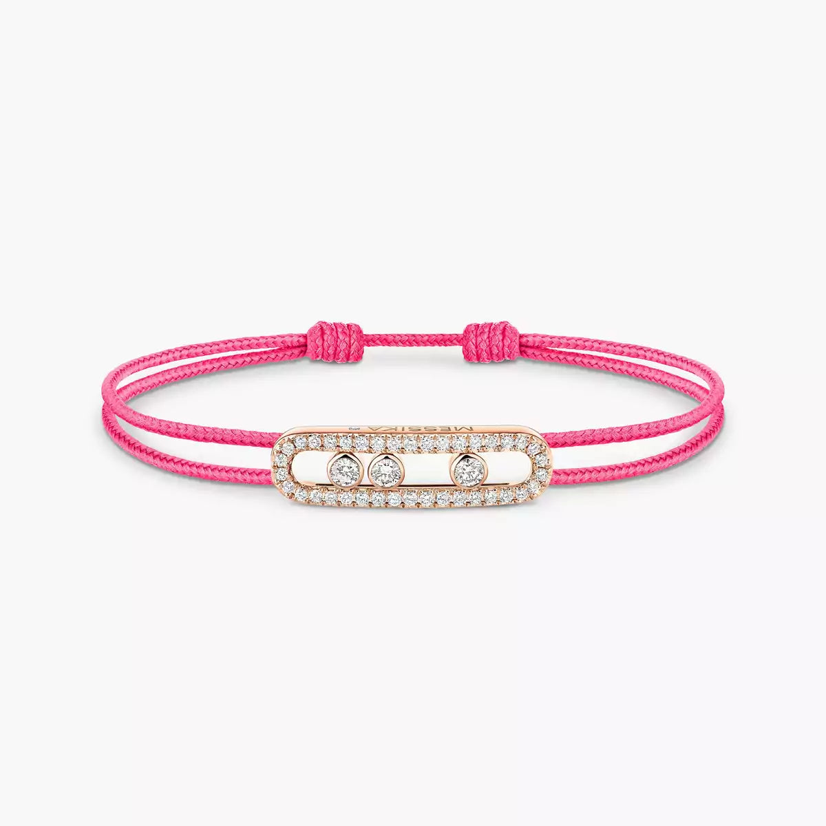 [Loco ]Messika Care(s) pink cord pavé bracelet