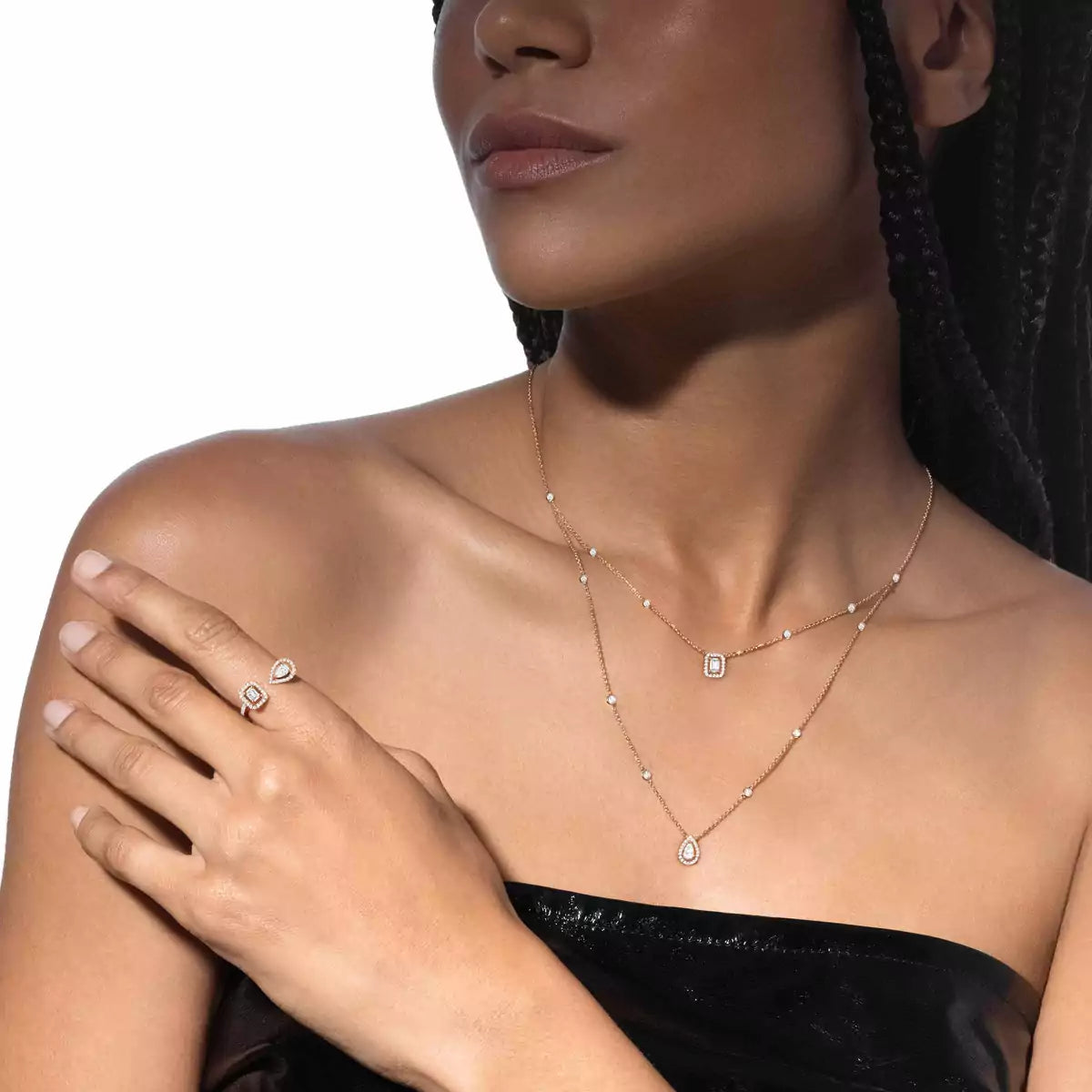 [Loco ]Diamond Necklace My Twin 2 Rows