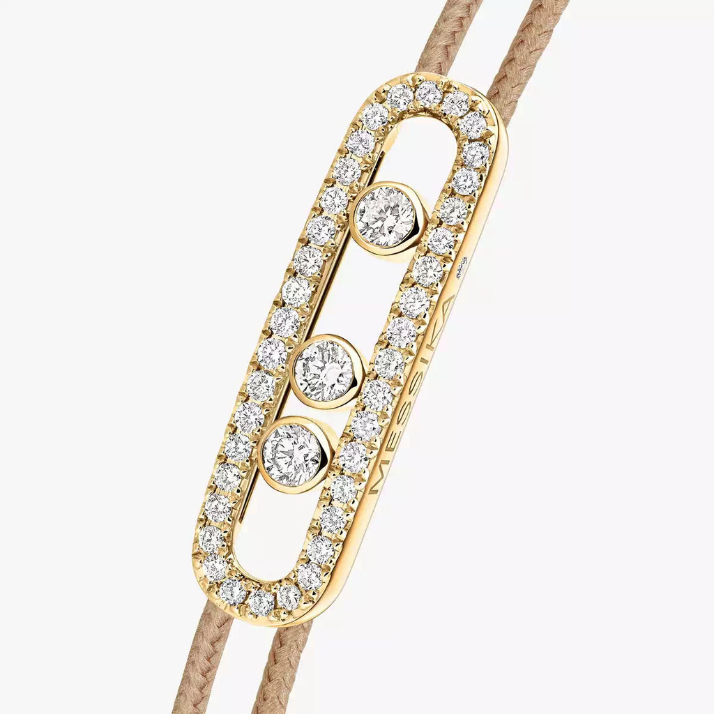 [Loco ]Messika Care(s) pink cord pavé bracelet
