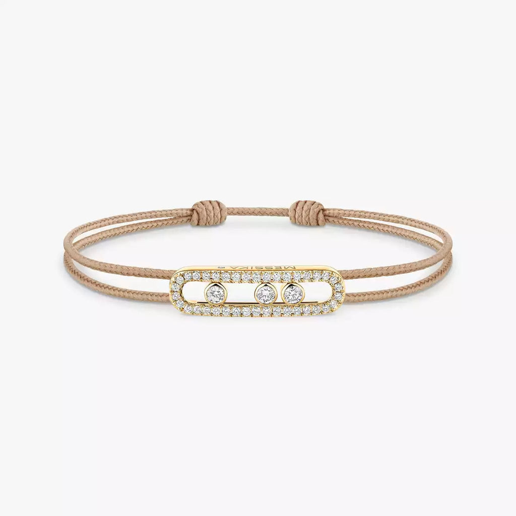 [Loco ]Messika Care(s) pink cord pavé bracelet