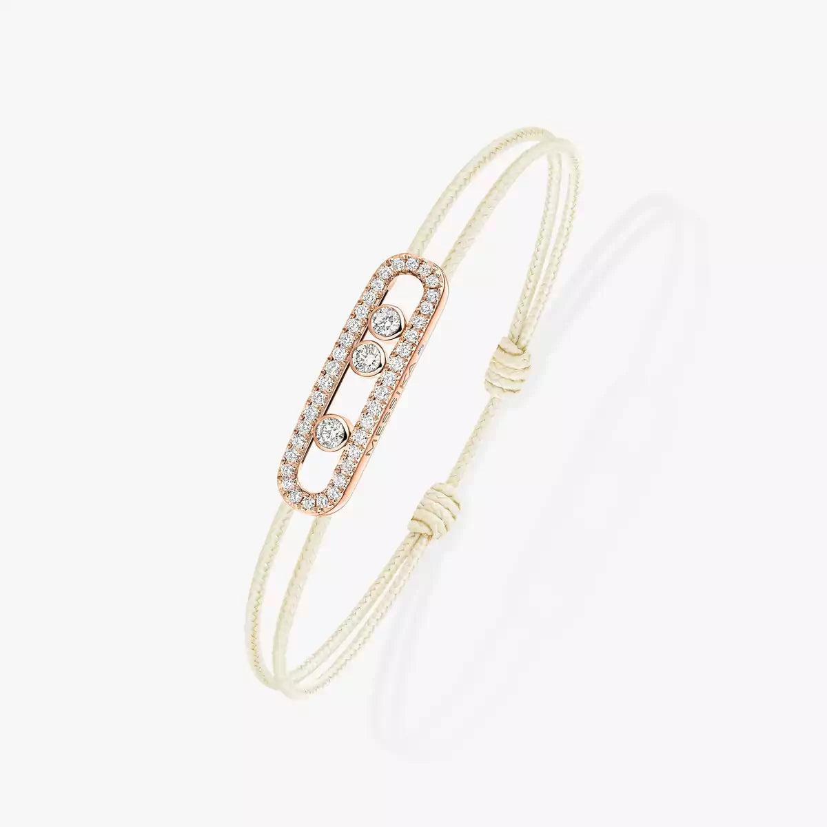 [Loco ]Messika Care(s) pink cord pavé bracelet