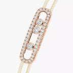 [Loco ]Messika Care(s) pink cord pavé bracelet