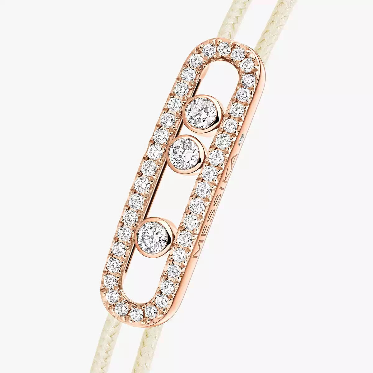 [Loco ]Messika Care(s) pink cord pavé bracelet