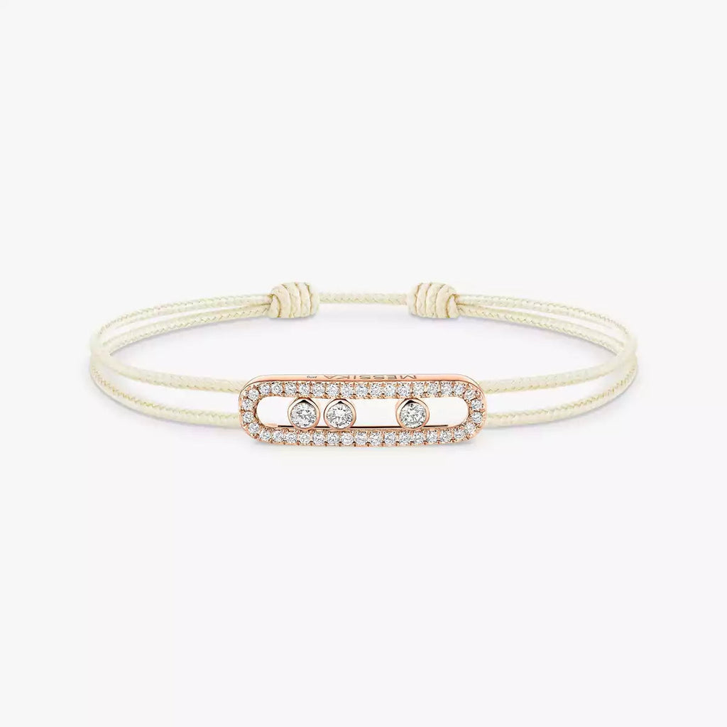 [Loco ]Messika Care(s) pink cord pavé bracelet