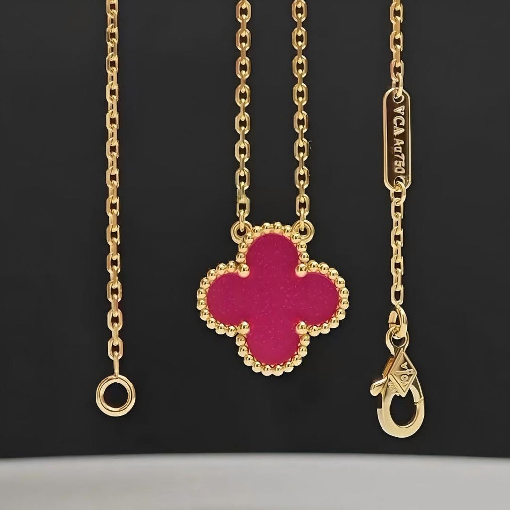 [Loco] NEW CLOVER 15MM PINK ENAMEL NECKLACE