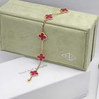[Loco]NEW CLOVER 5 MOTIFS PINK ENAMEL BRACELET