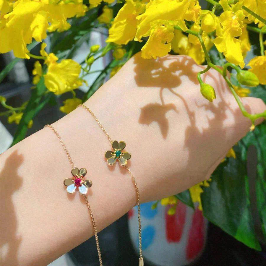 ¡®Loco¡¯FRIVOLE GOLD FLOWER PINK MALACHITE BRACELET