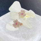 ¡®Loco¡¯FRIVOLE PINK GOLD FLOWER DIAMOND EARRINGS