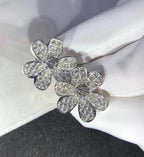 ¡®Loco¡¯FRIVOLE SILVER FLOWER DIAMOND EARRINGS