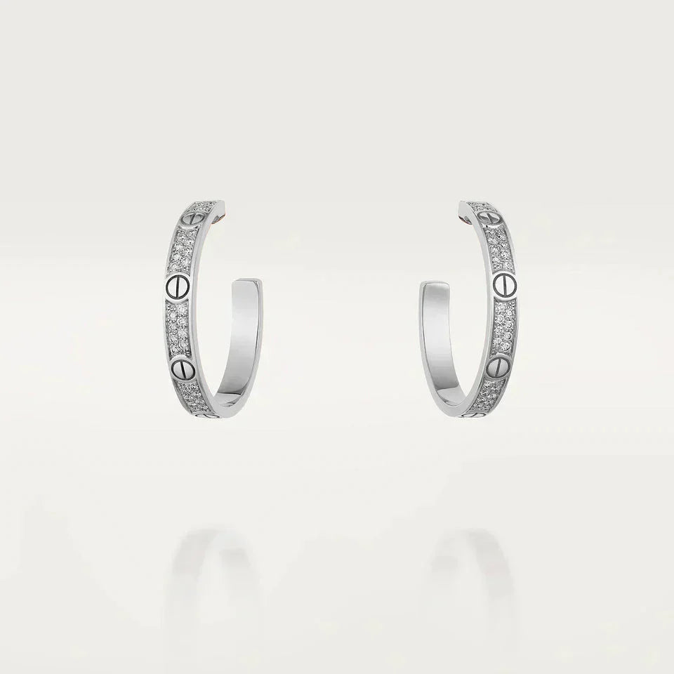 ¡®Loco¡¯LOVE DIAMOND SILVER HOOP EARRINGS