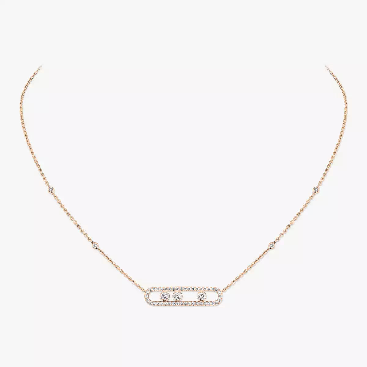 [Loco ] Move Pave_ Rose Gold Diamond Necklace
