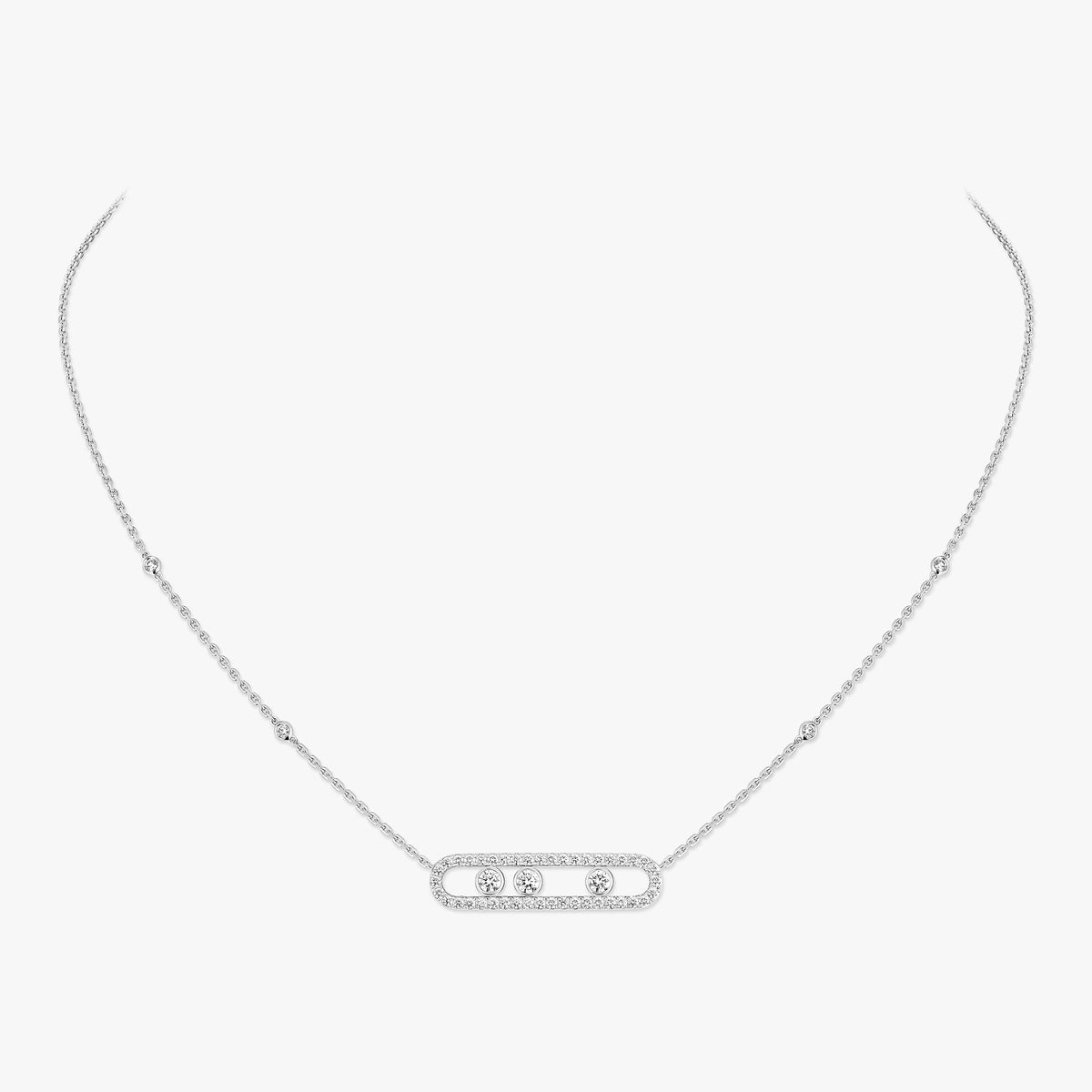 [Loco ] Move Pave_ Rose Gold Diamond Necklace