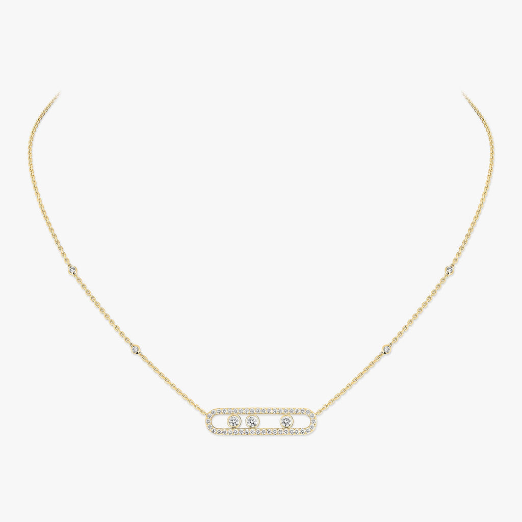 [Loco ] Move Pave_ Rose Gold Diamond Necklace